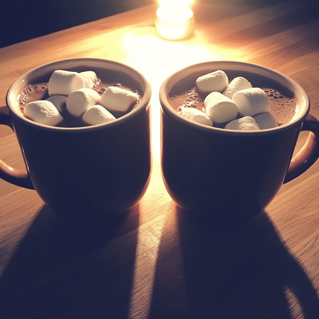 Two mugs of hot chocolate | Source: No source