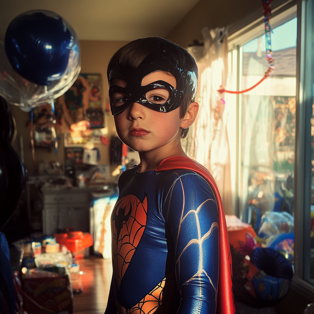 A child dressed up as a superhero | Source: No source