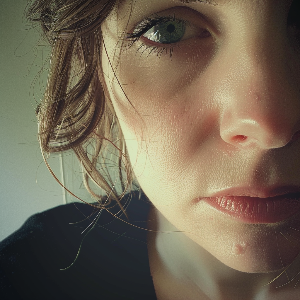 A close-up of a sad woman | Source: No source