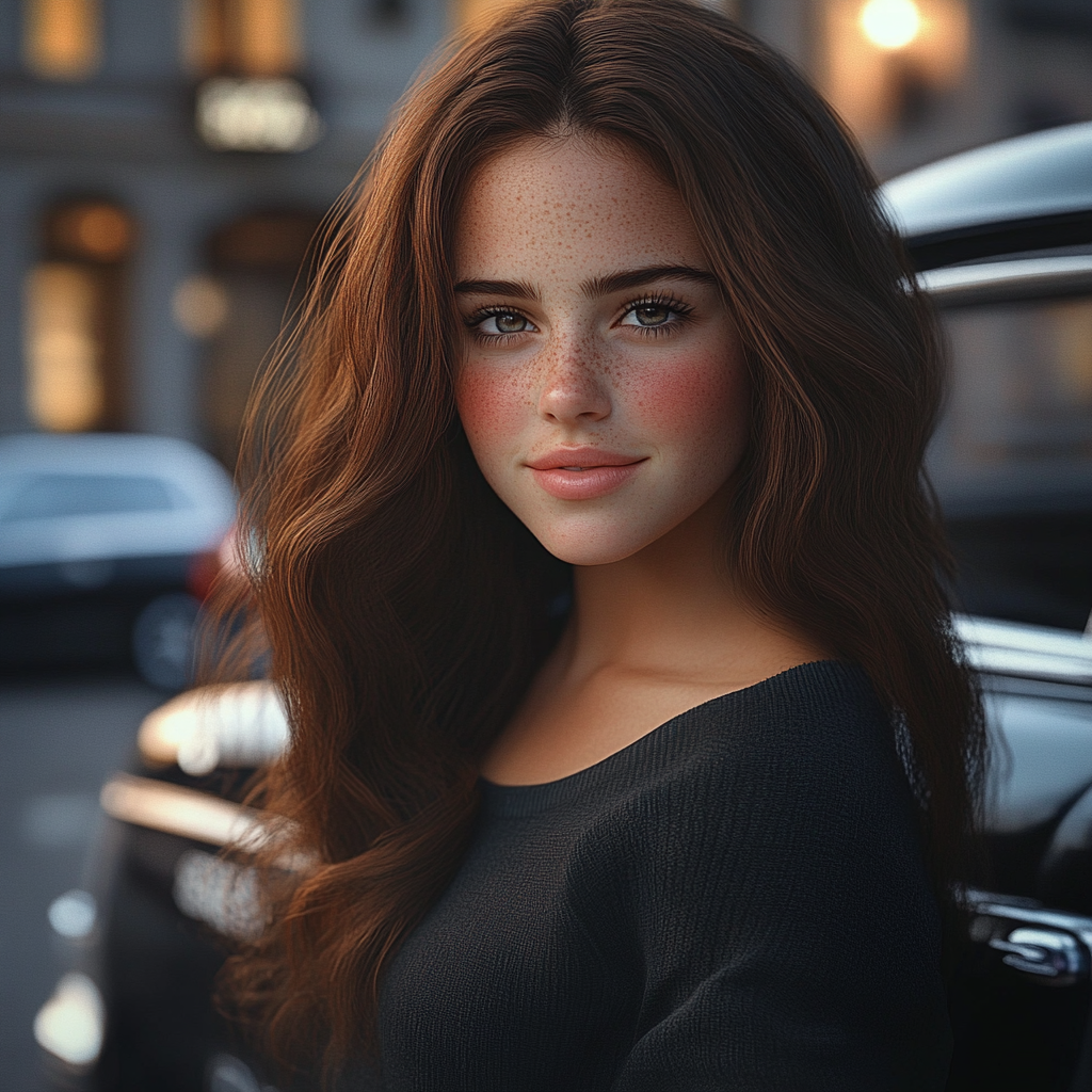 A stylish woman standing near a car | Source: No source