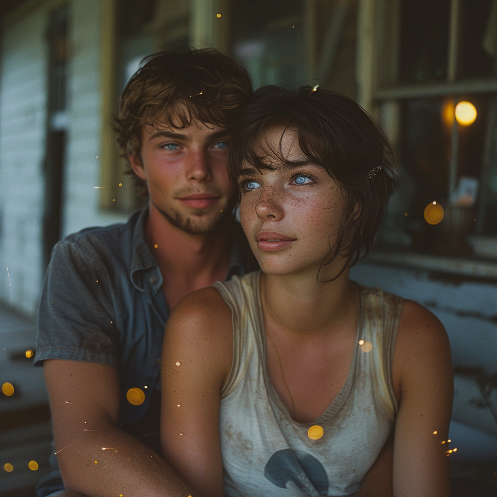 Man and woman sitting on the porch | Source: No source