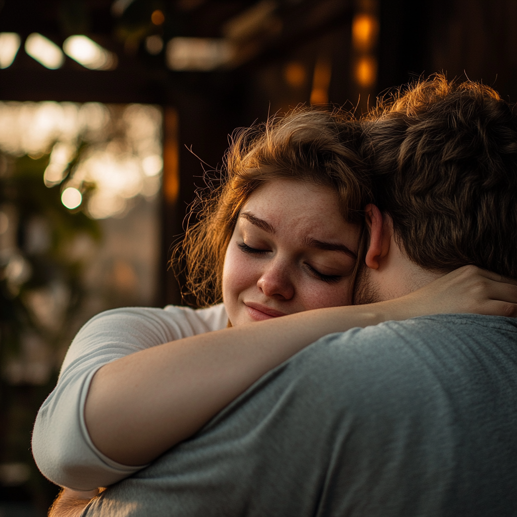 A man and woman sharing an emotional hug | Source: no source