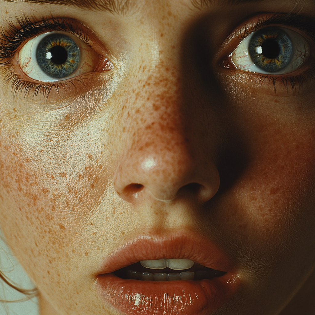 A close-up shot of a woman's face | Source:  no source