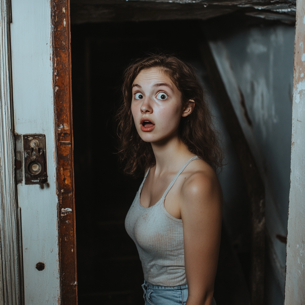 An angry woman emerging from the basement | Source: No source