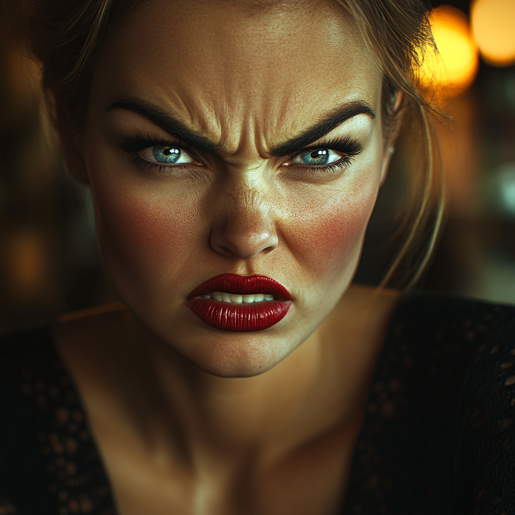 An extremely angry woman furrowing her brows | Source: No source
