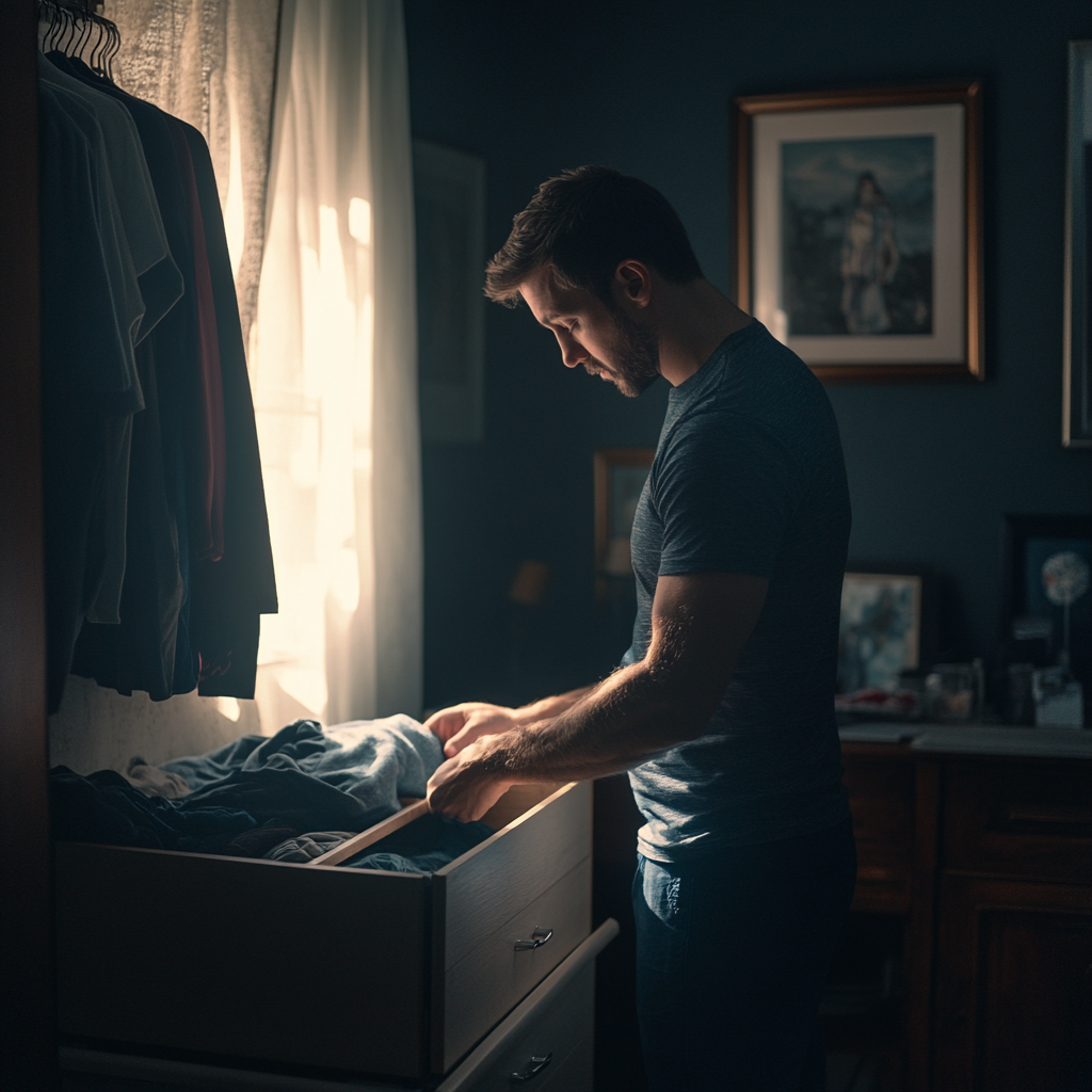 A man going through a drawer | Source: No source