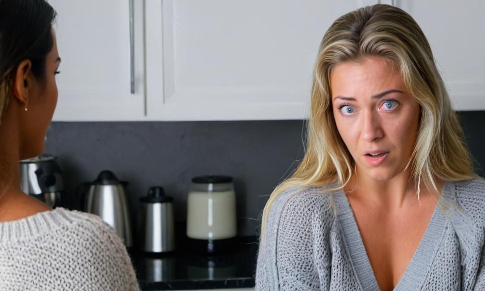 Sophie and Julia confront each other in the kitchen | Source: No source