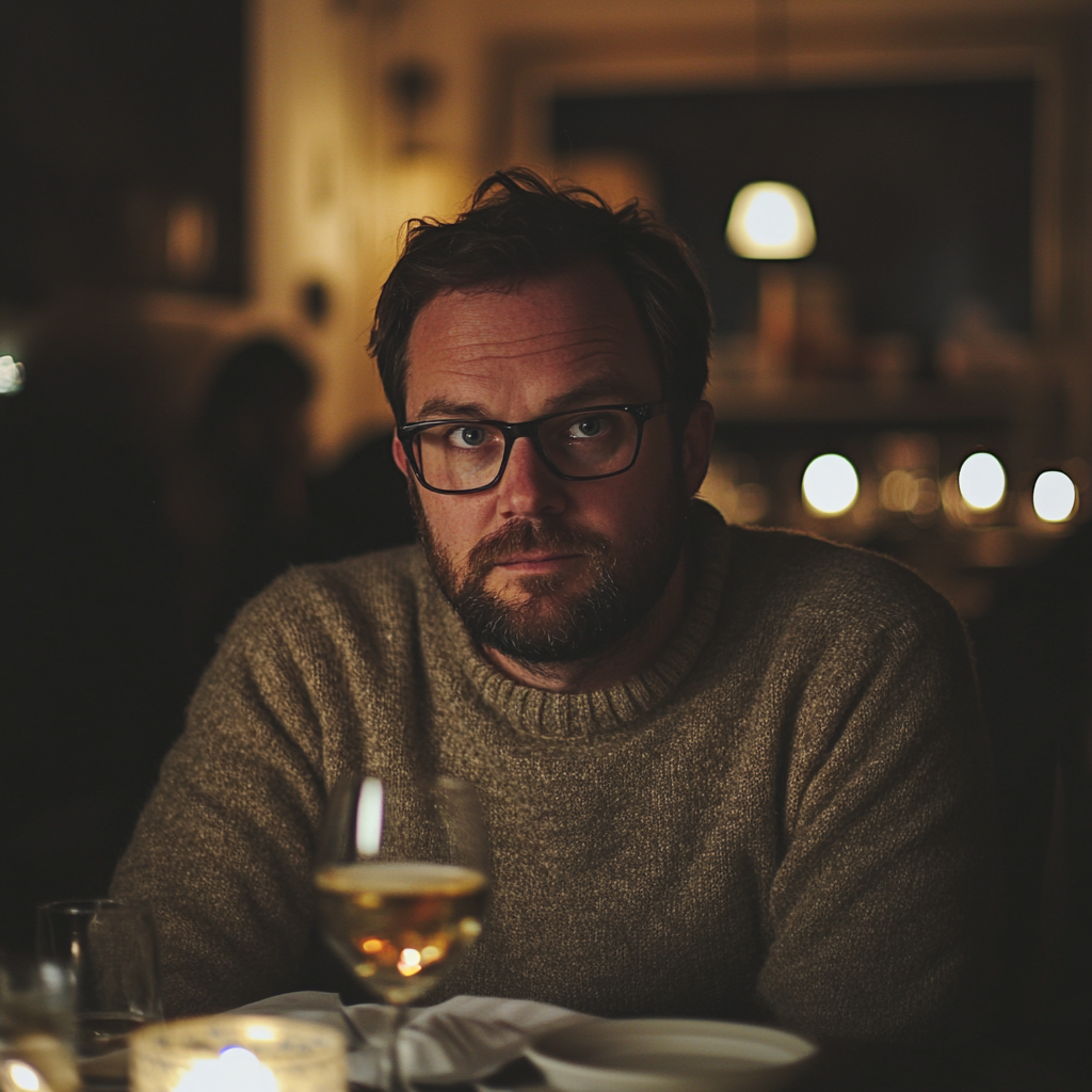 A serious man looking up | Source: No source