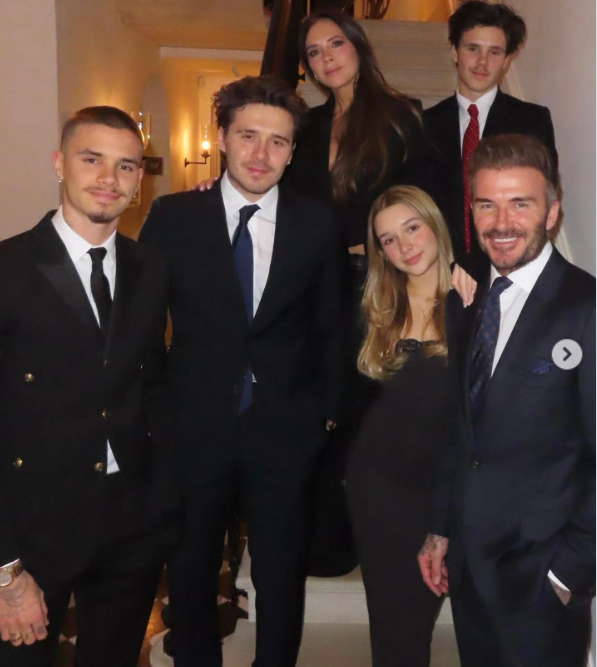 Victoria, David, Brooklyn, Romeo, Cruz, and Harper Beckham celebrate Mother's Day (UK) in a post dated March 10, 2024 | Source: Instagram/victoriabeckham