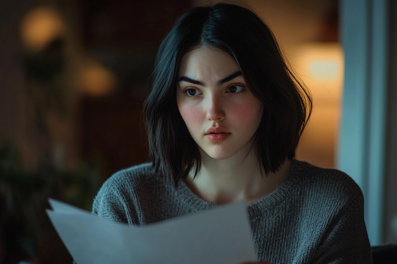 A woman reading a letter | Source: No source