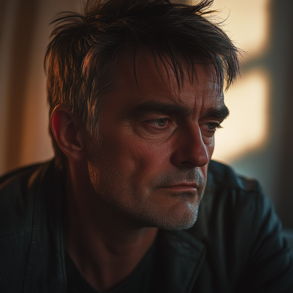 A man looking down while talking about his brother | Source: No source