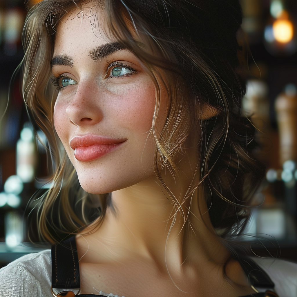 A waitress with a calm look etched on her face | Source: No source