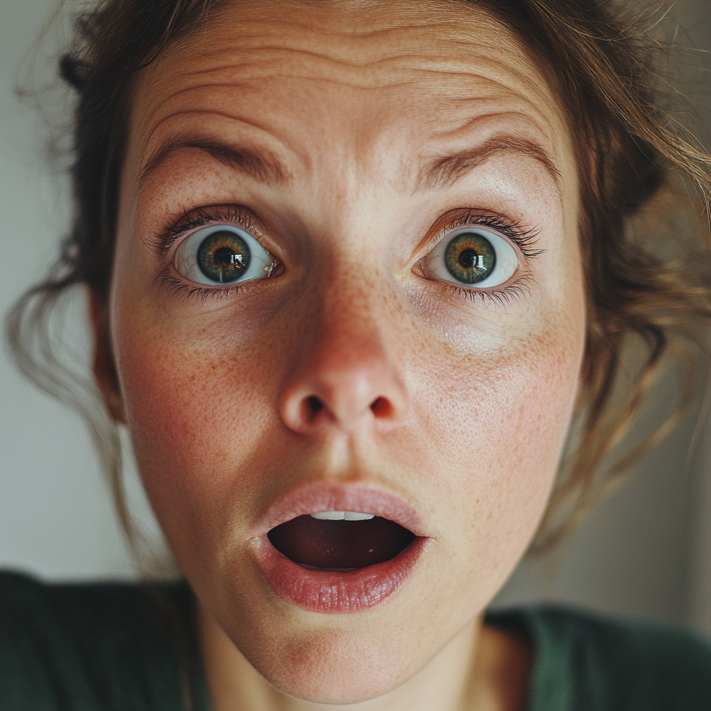A close up of a shocked woman | Source: No source