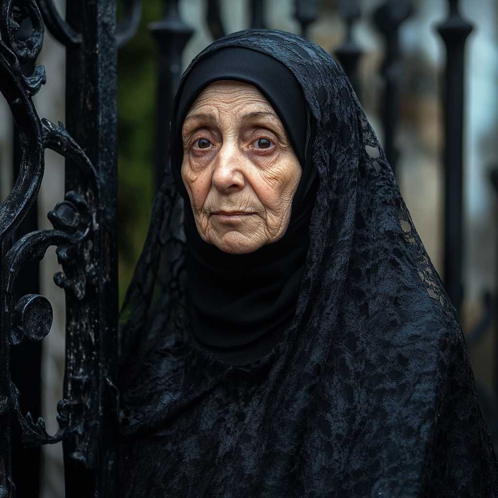 An old woman looking straight ahead | Source: No source