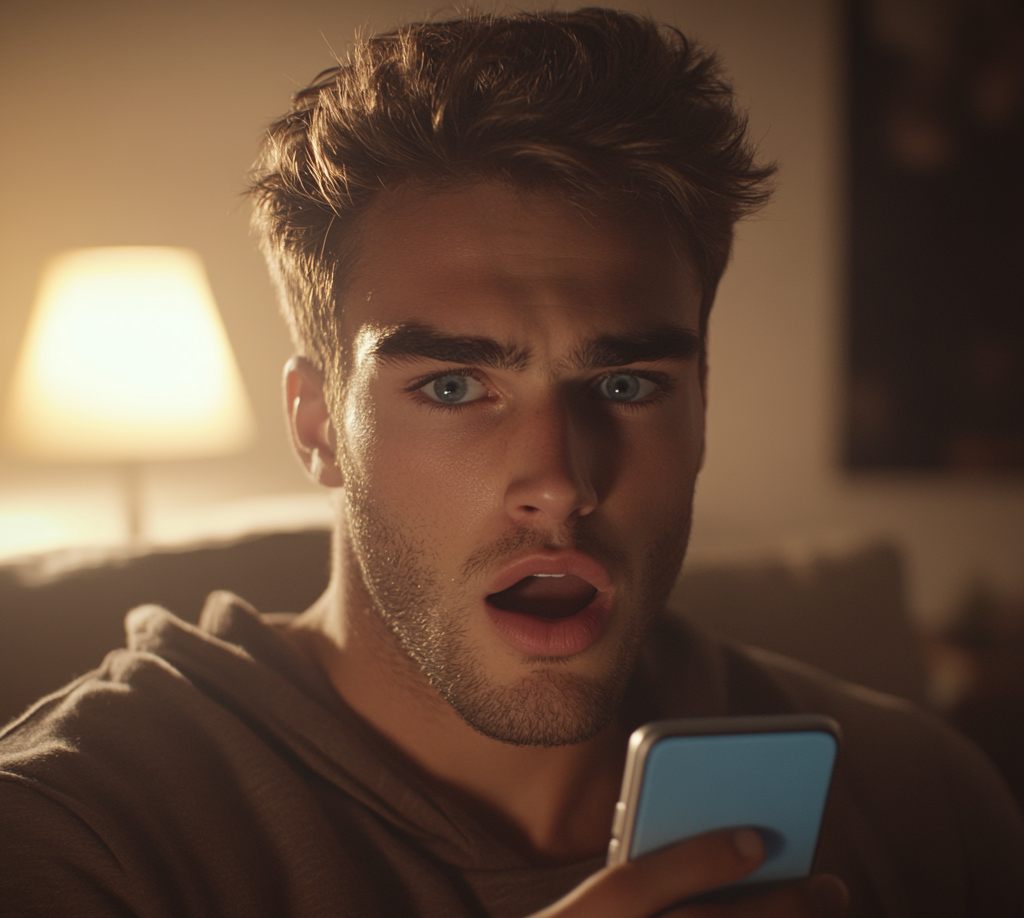 A shaken man holding his phone | Source: no source