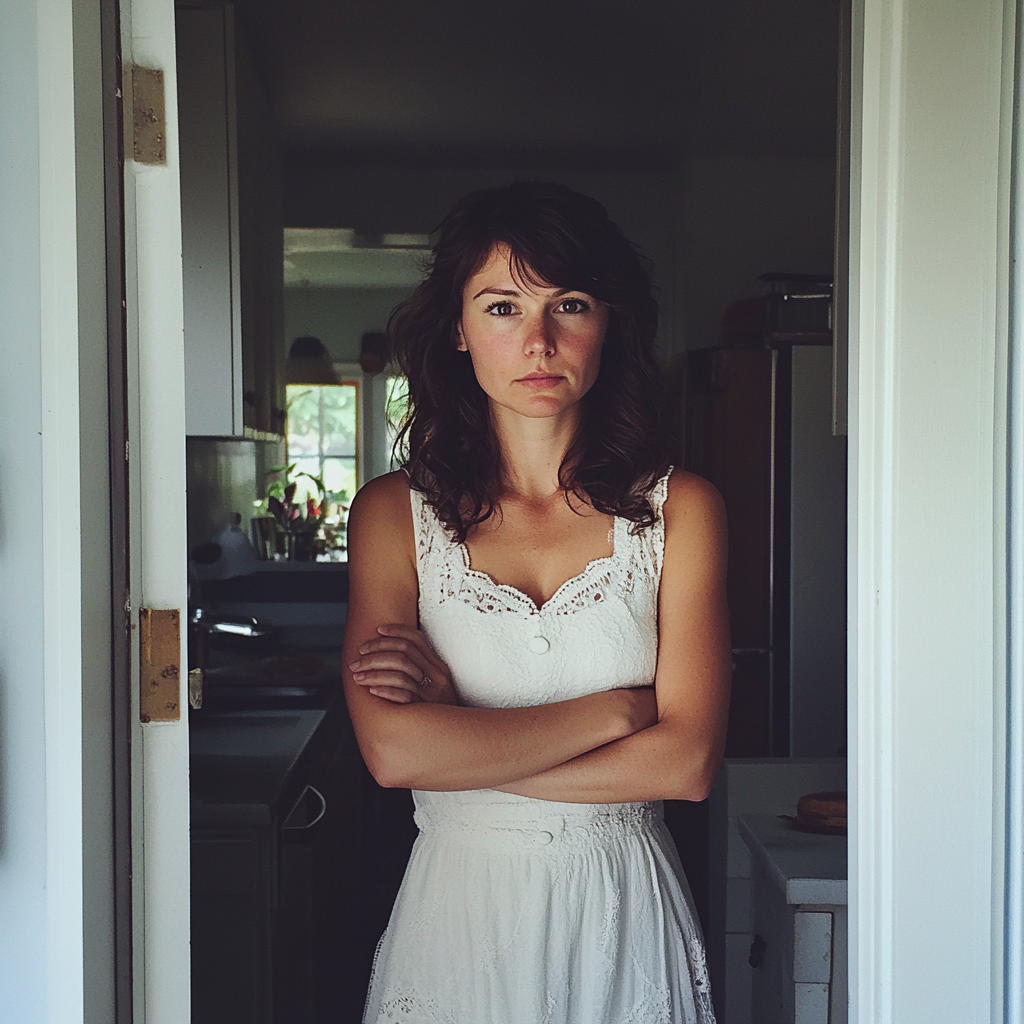 A woman standing with folded arms | Source: no source