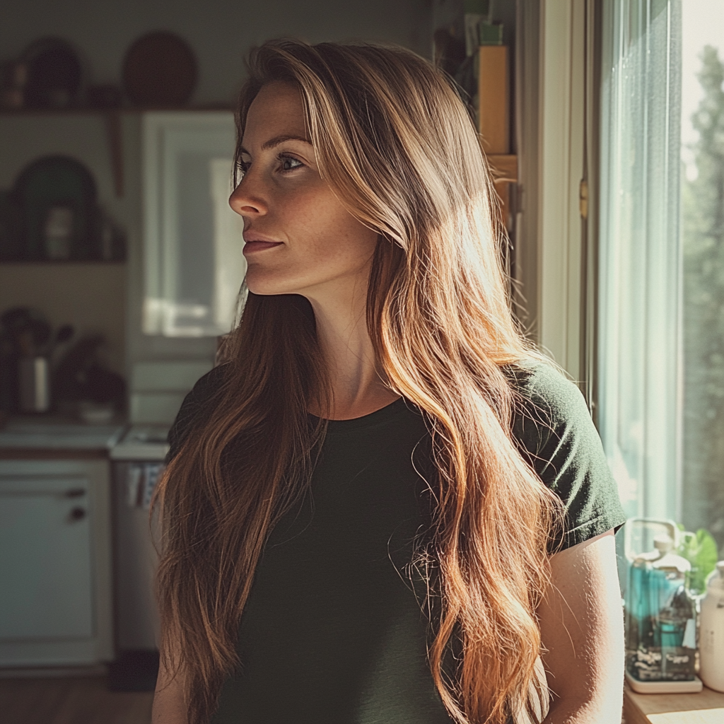 A woman standing in a kitchen | Source: no source