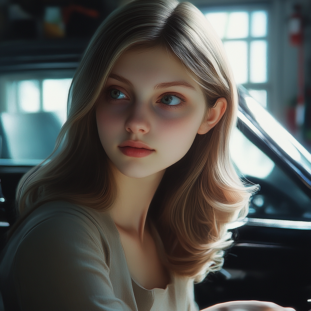 A woman working in a garage | Source: no source