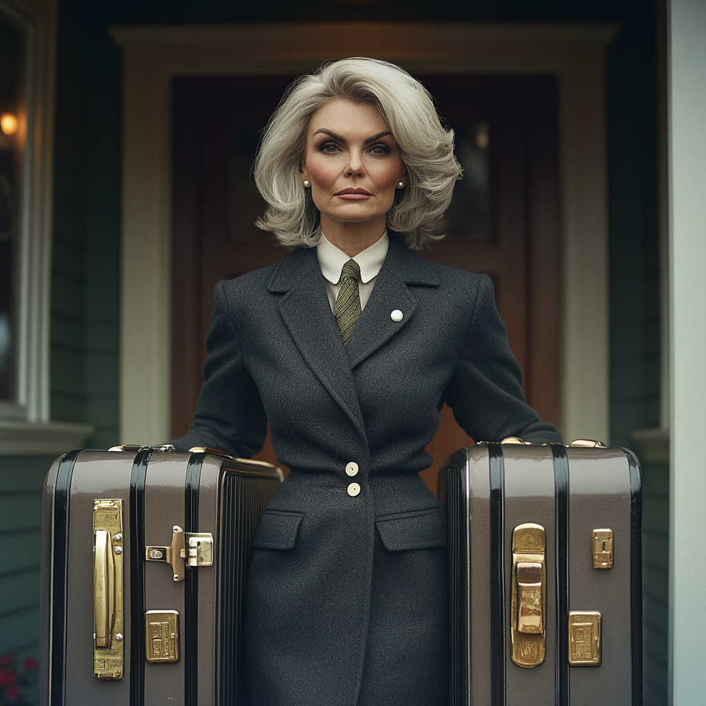 An angry woman leaving with her bags | Source: no source