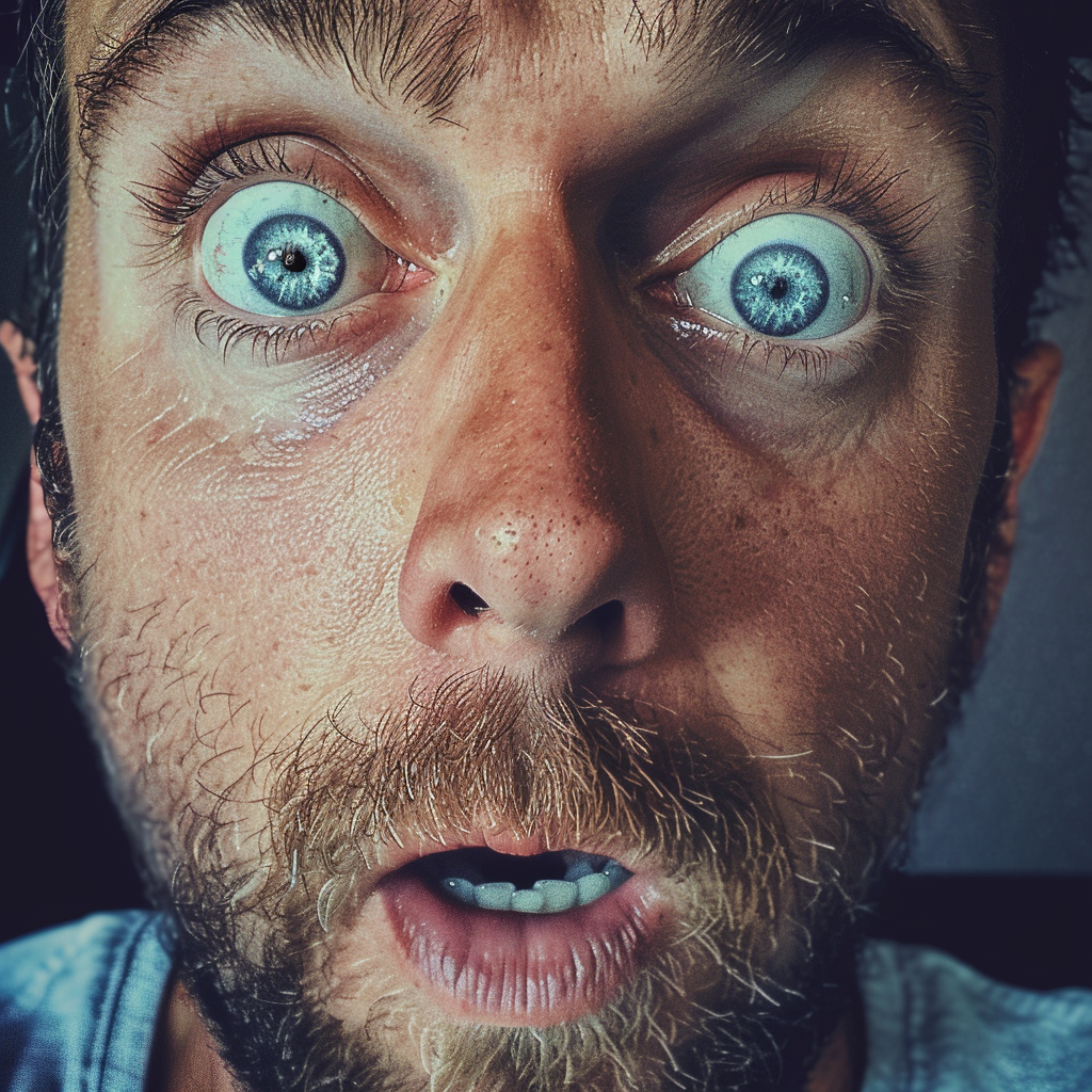 A close-up of a shocked man | Source: No source