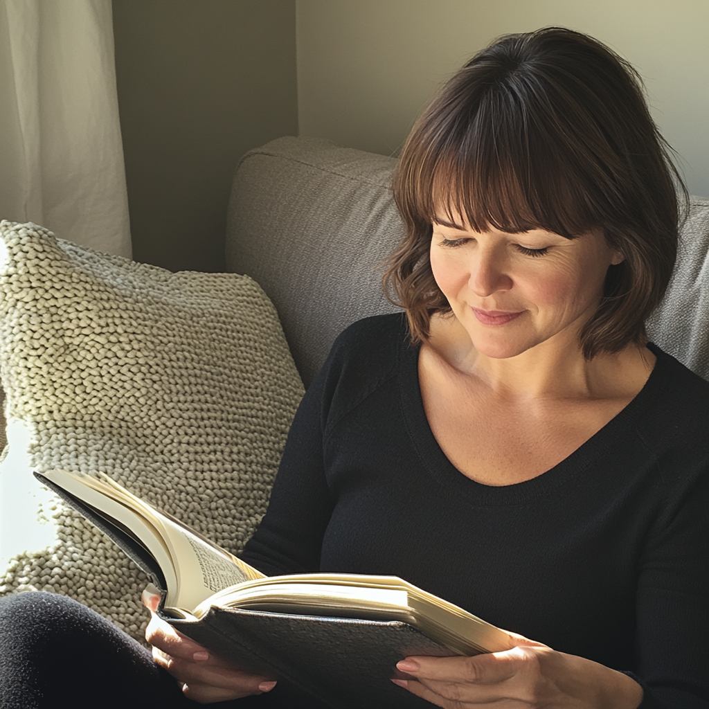 A woman reading a book | Source: No source