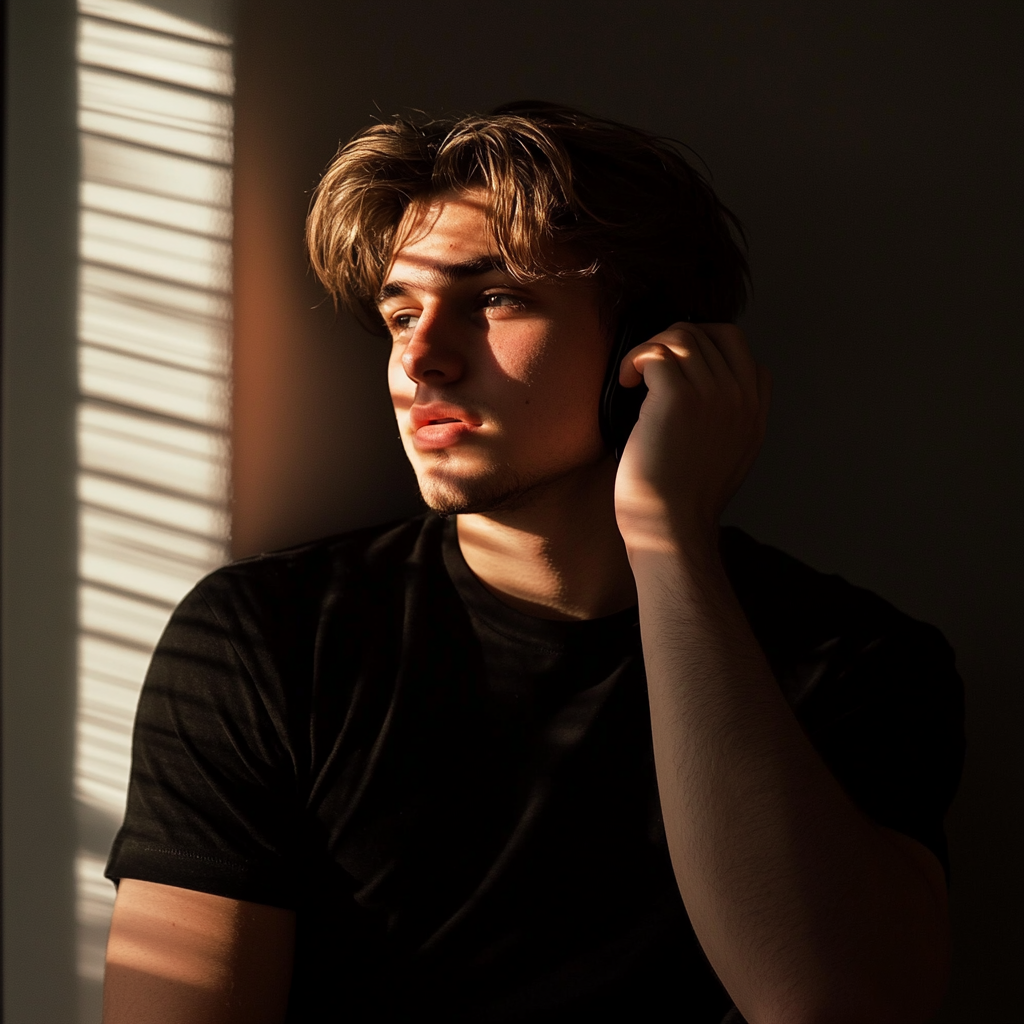 A pensive young man talking on the phone | Source: No source