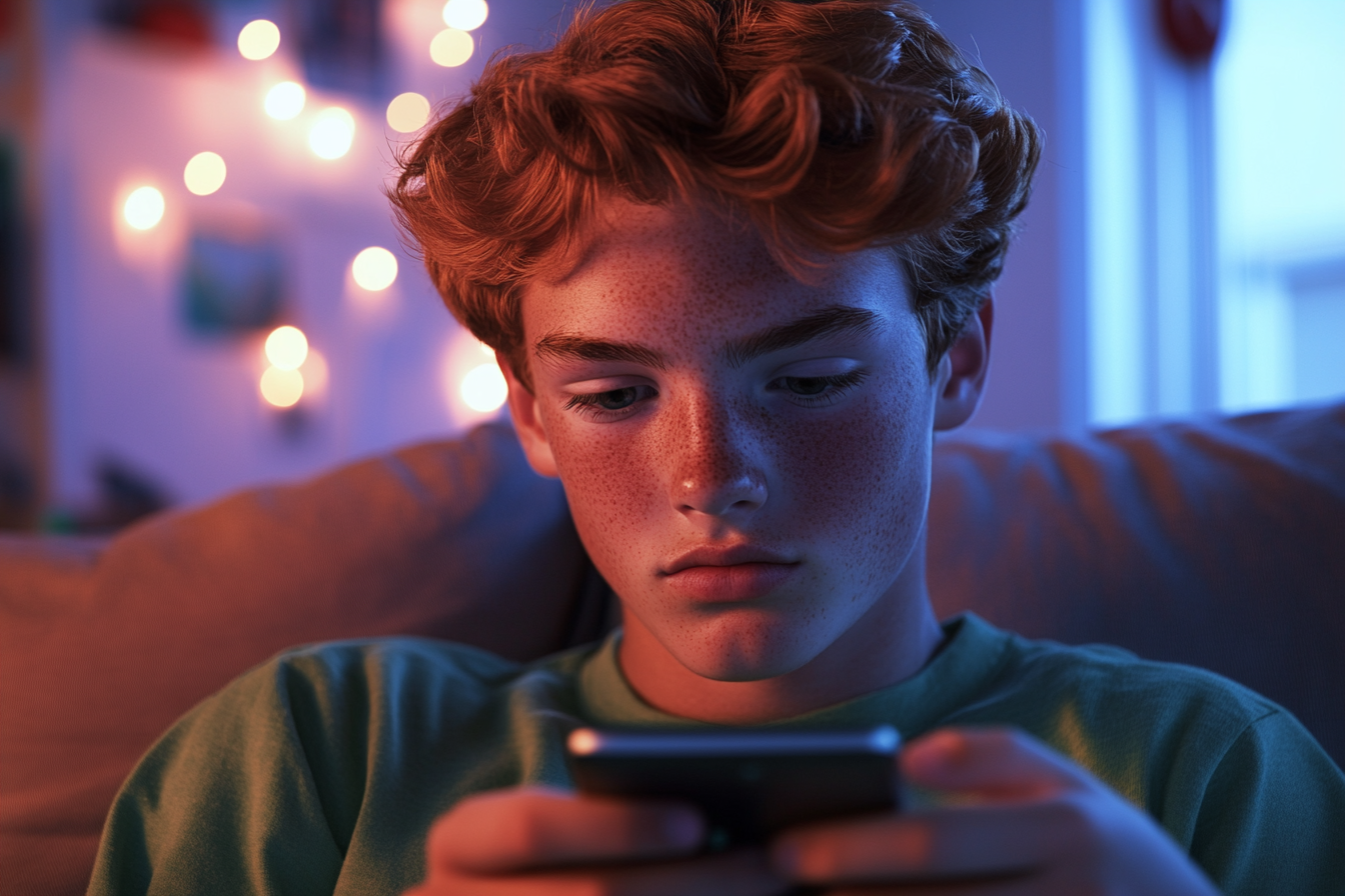 A boy using his phone | Source: no source