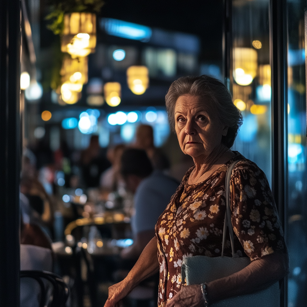 A woman in a dress walking into a restaurant | Source: no source