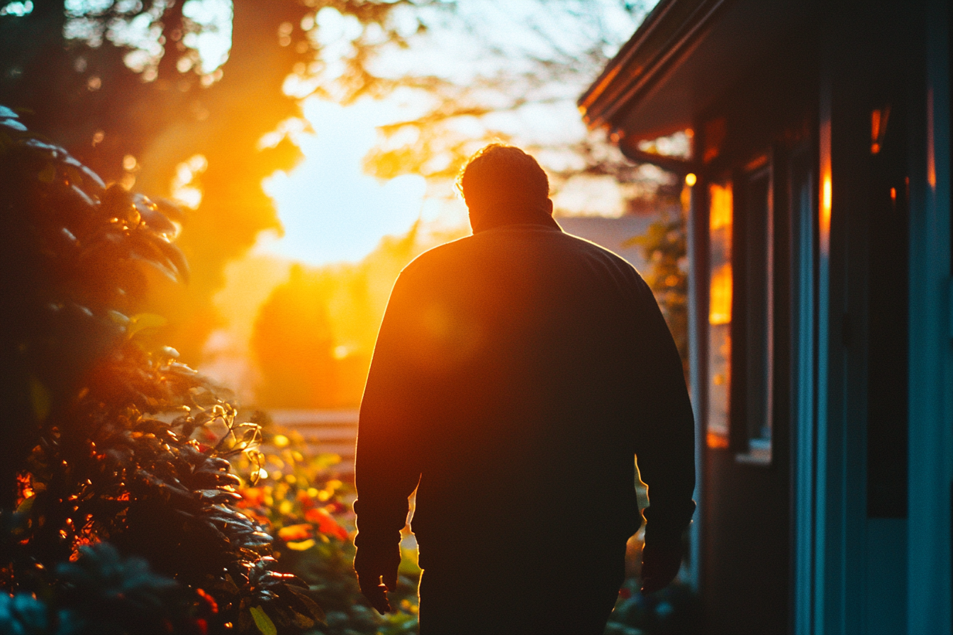 Man walking away from house | Source: no source
