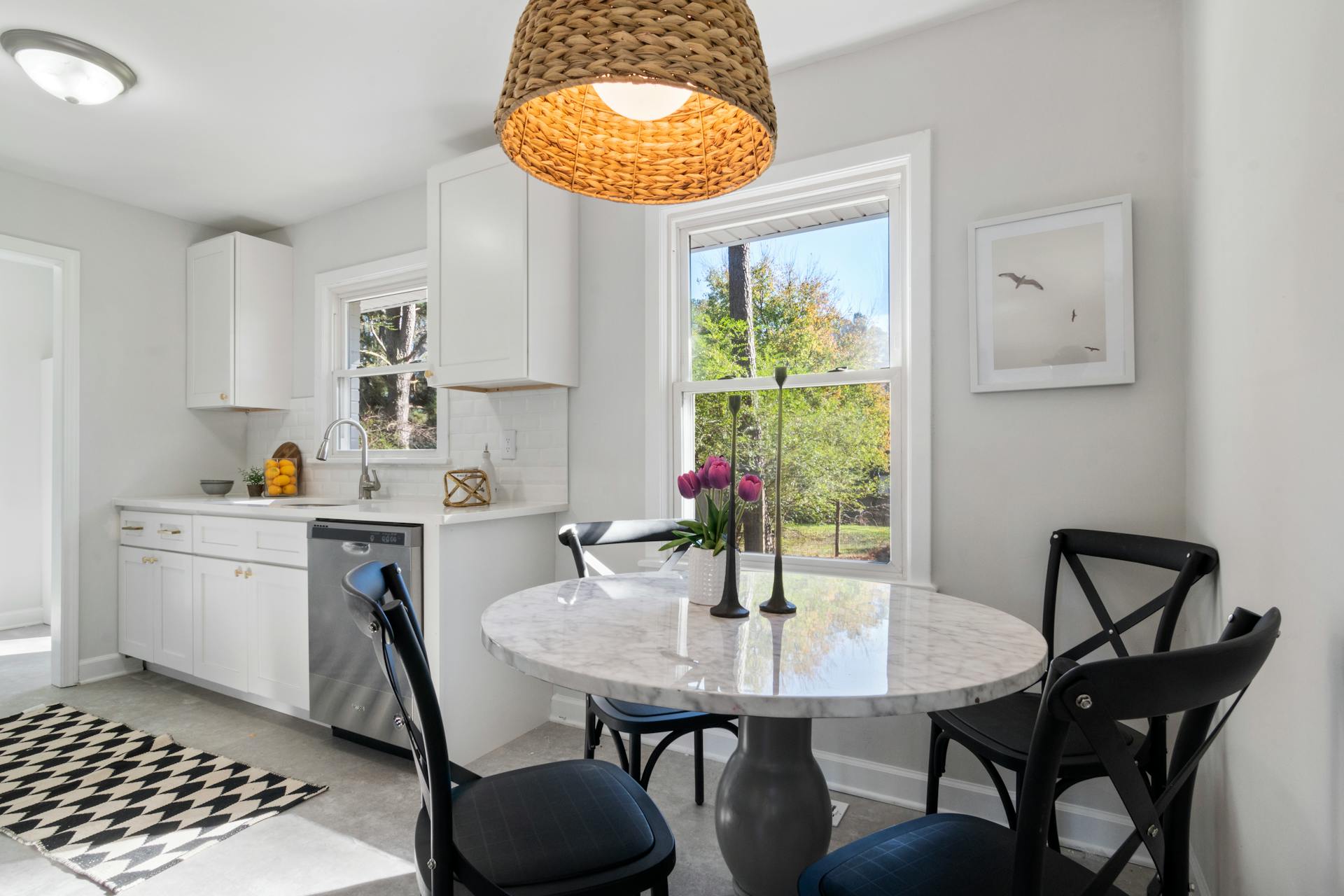 A dining table in a small kitchen | Source: No source