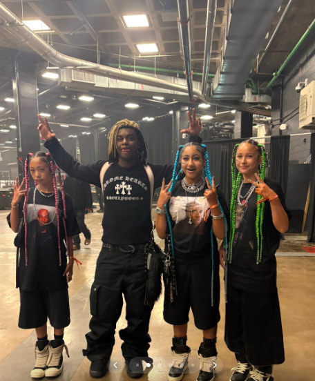 North West posing with her friends and someone else. | Source: TikTok/@kimandnorth