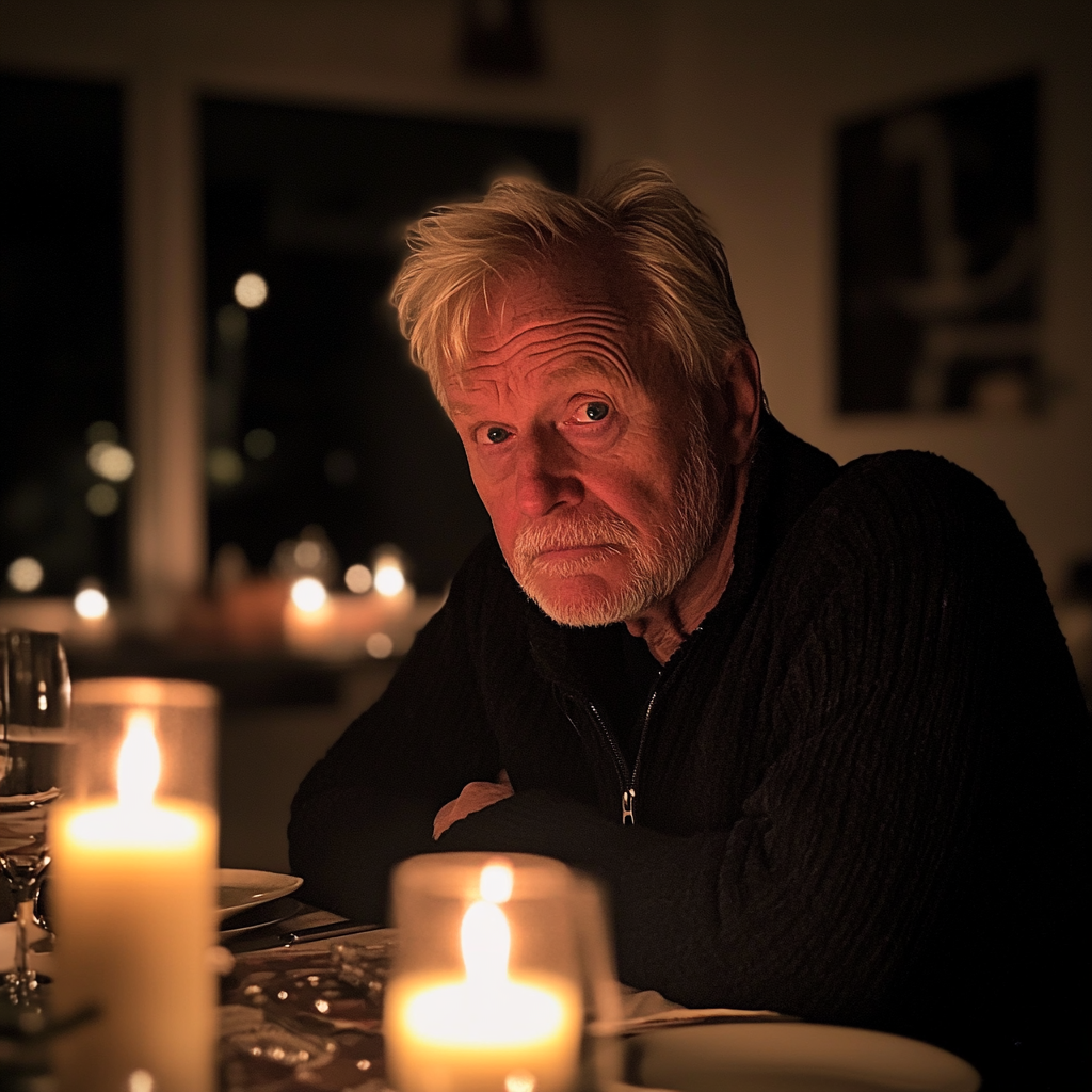 An older man sitting at a table | Source: No source