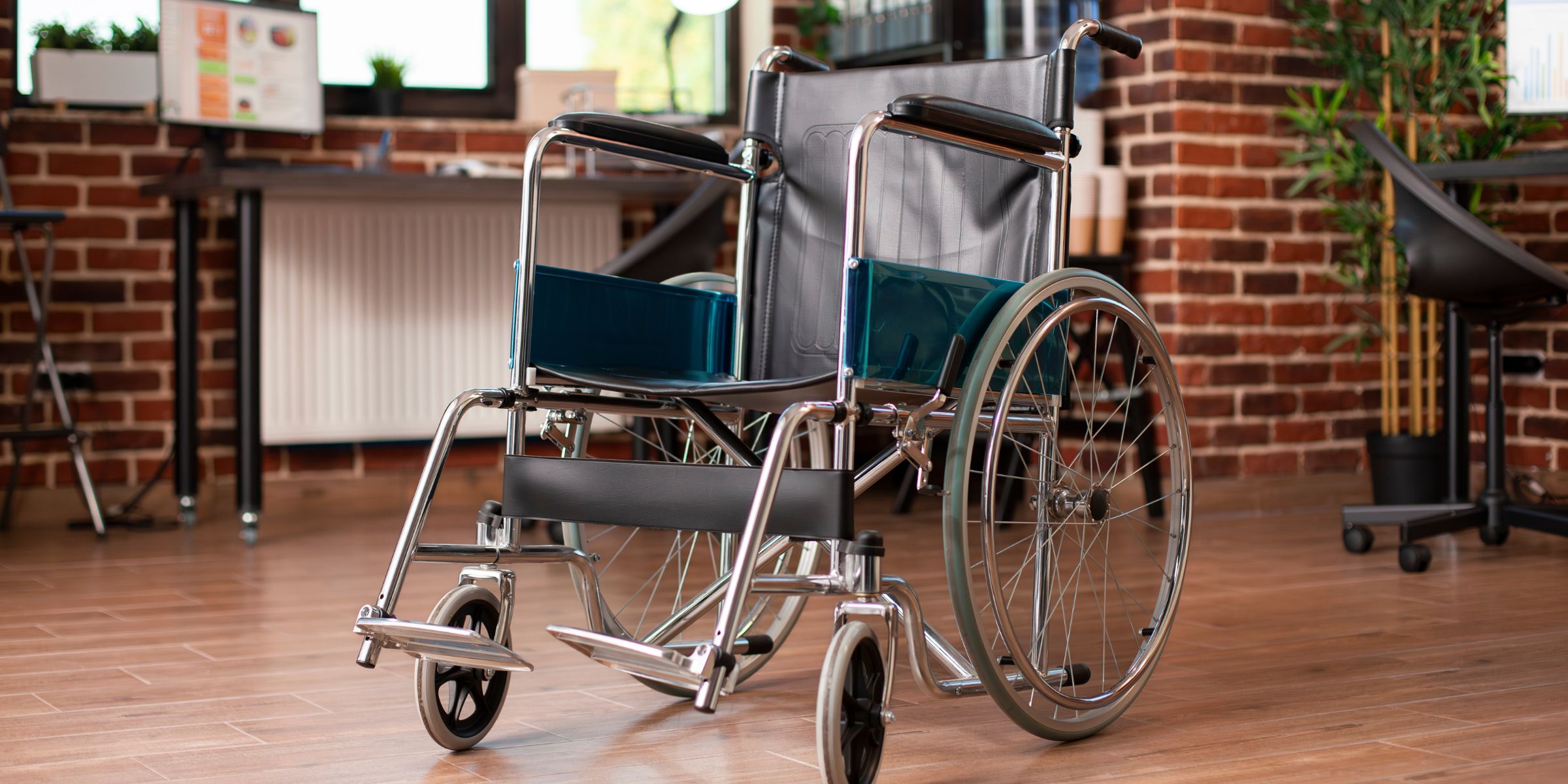 A close-up of a wheelchair | Source: No source