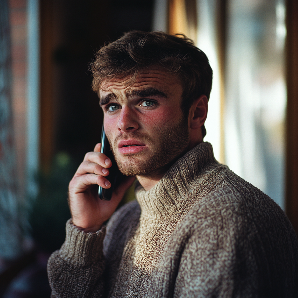An upset man talking on the phone | Source: No source