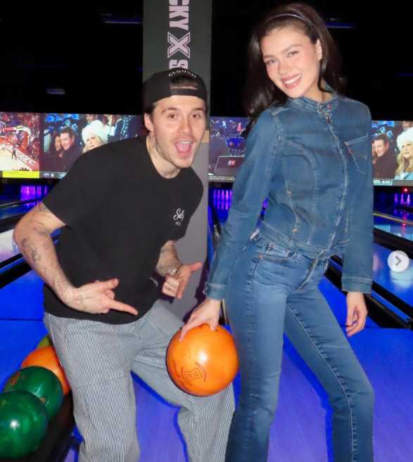 Brooklyn Beckham and Nicola Peltz bowling together in a post dated February 17, 2025 | Source: Instagram/brooklynpeltzbeckham
