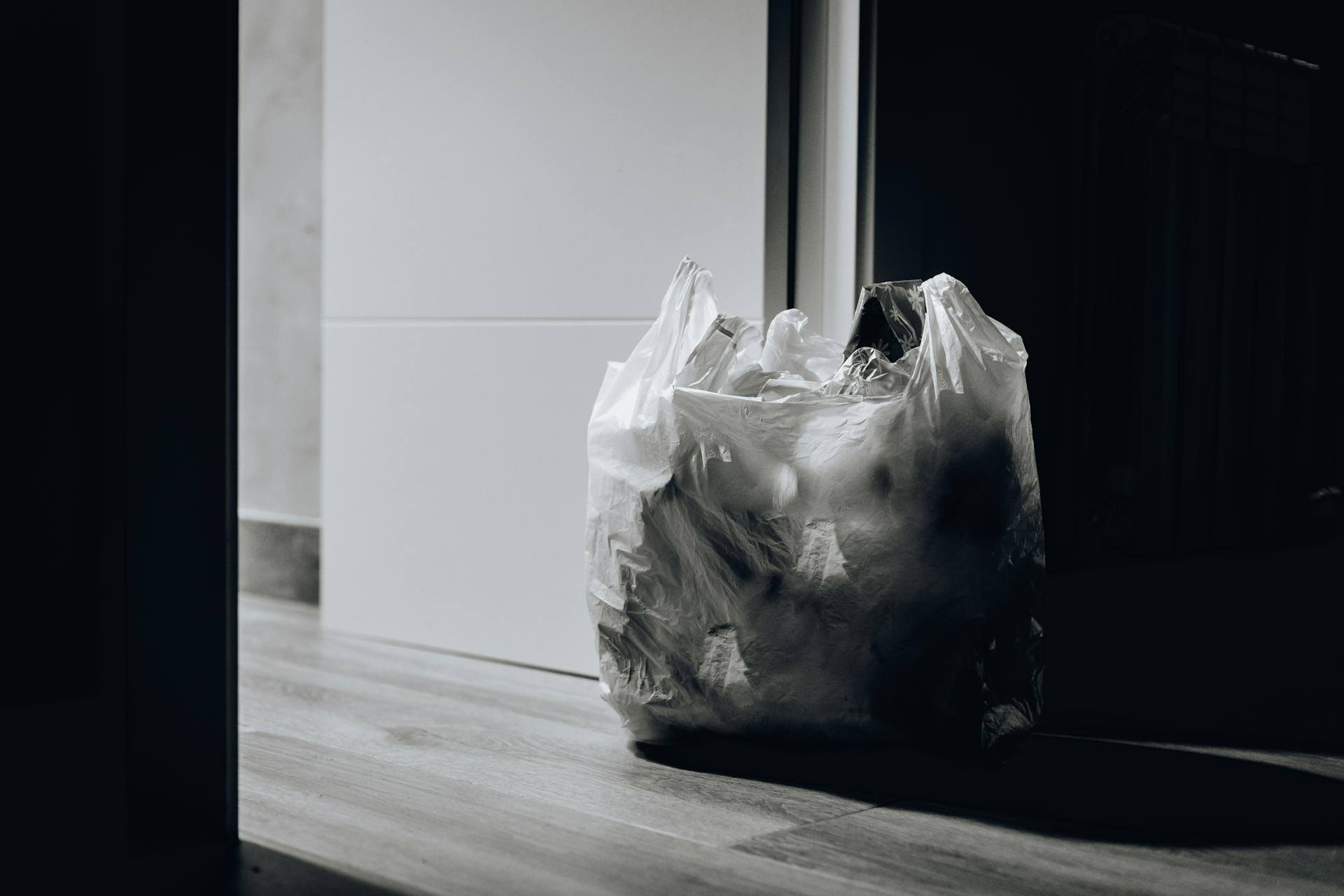 A bag of trash near the door | Source: Pexels