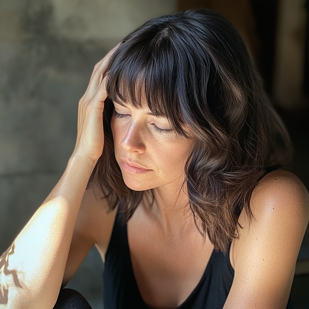A woman holding her head | Source: no source
