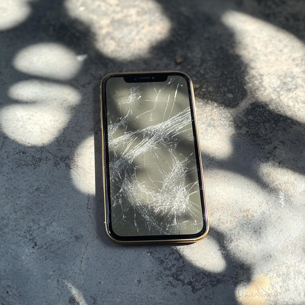 A cracked cellphone screen | Source: no source