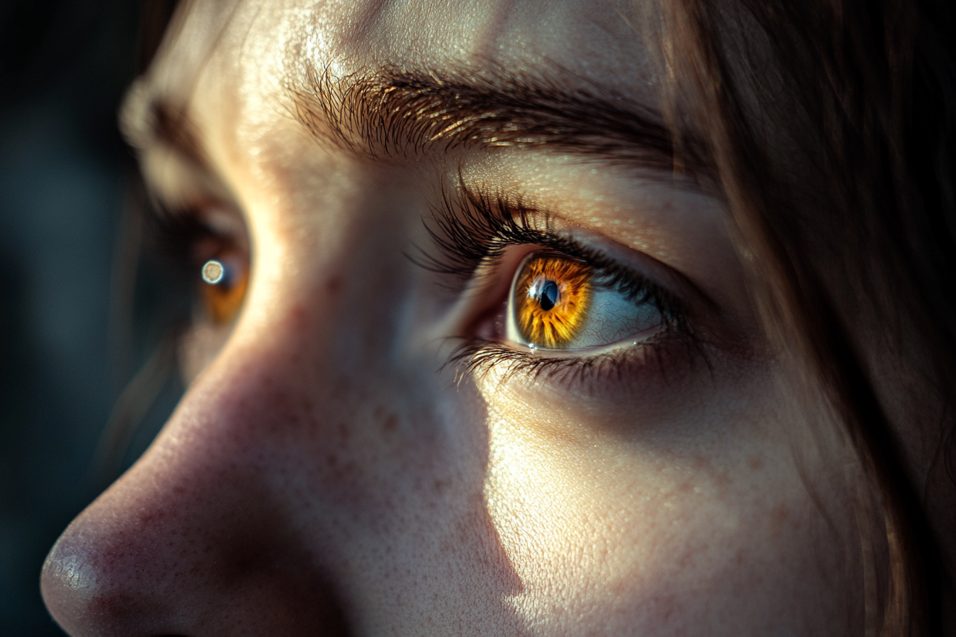 A shocked young woman's eyes | Source: No source