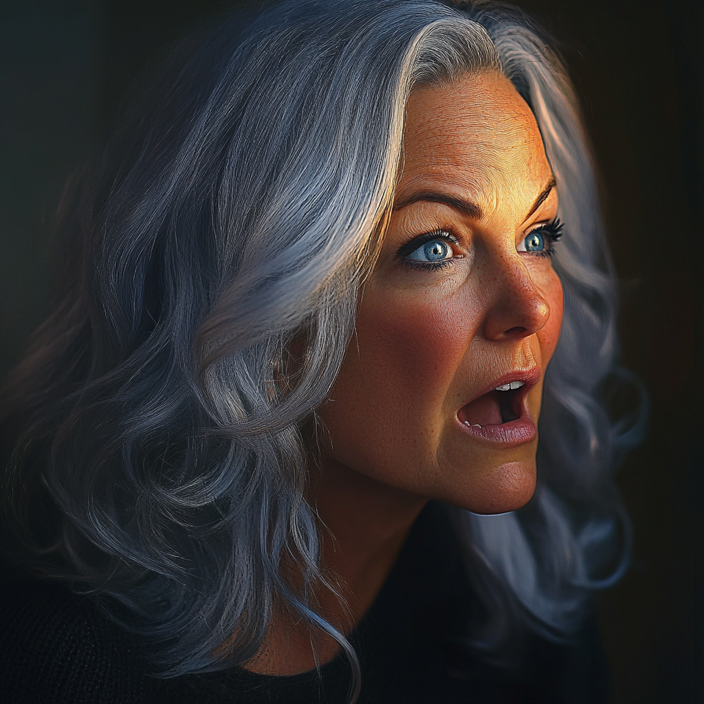 A startled woman looking at someone | Source: no source