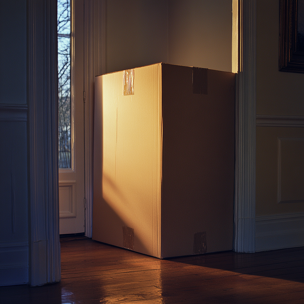 A large box in the doorway | Source: No source