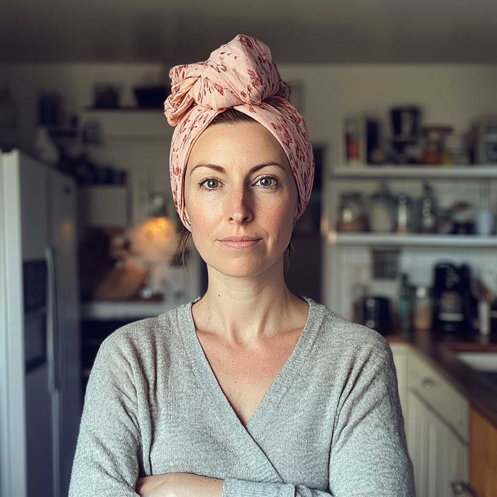 A woman standing in a kitchen | Source: No source