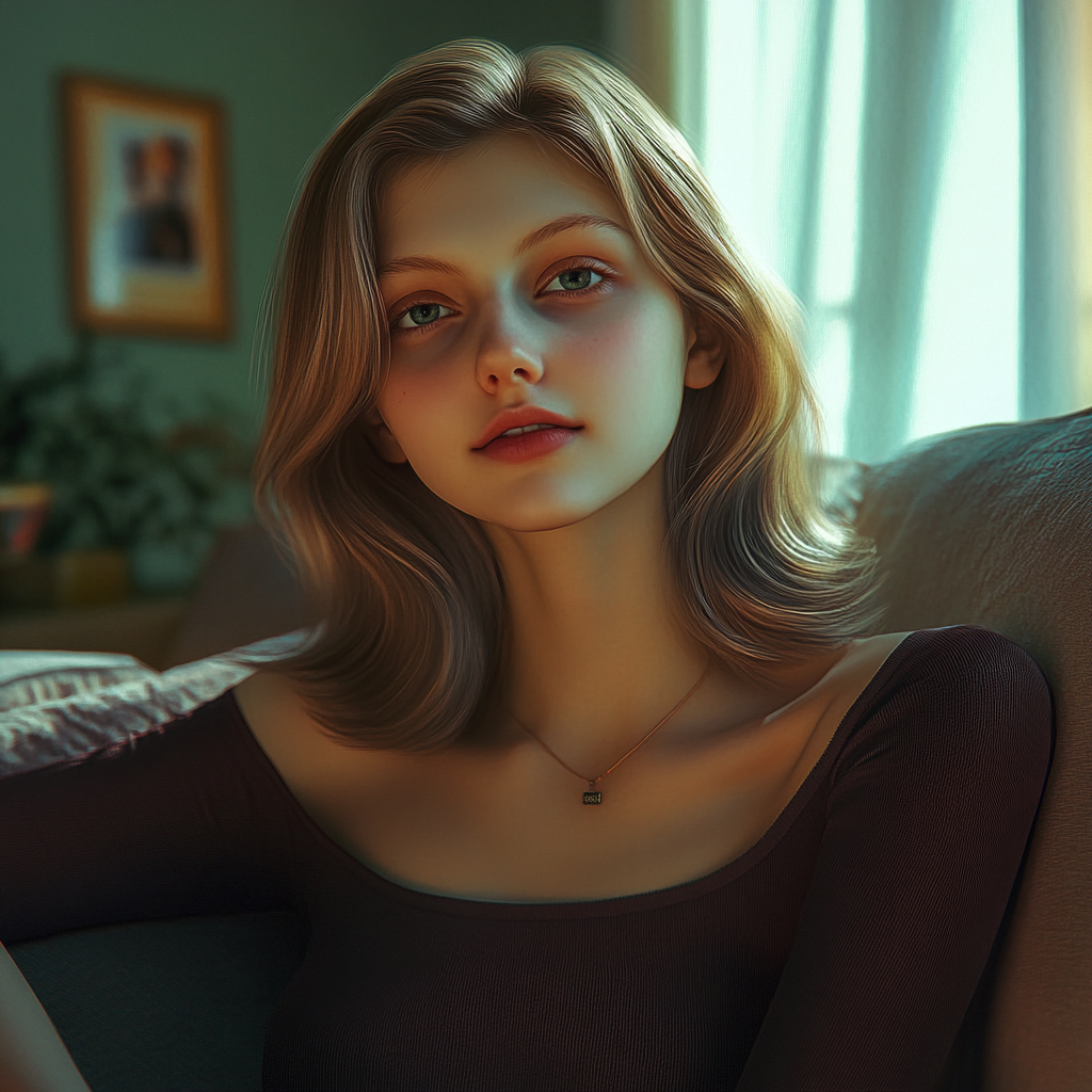 A young woman looking straight ahead | Source: no source