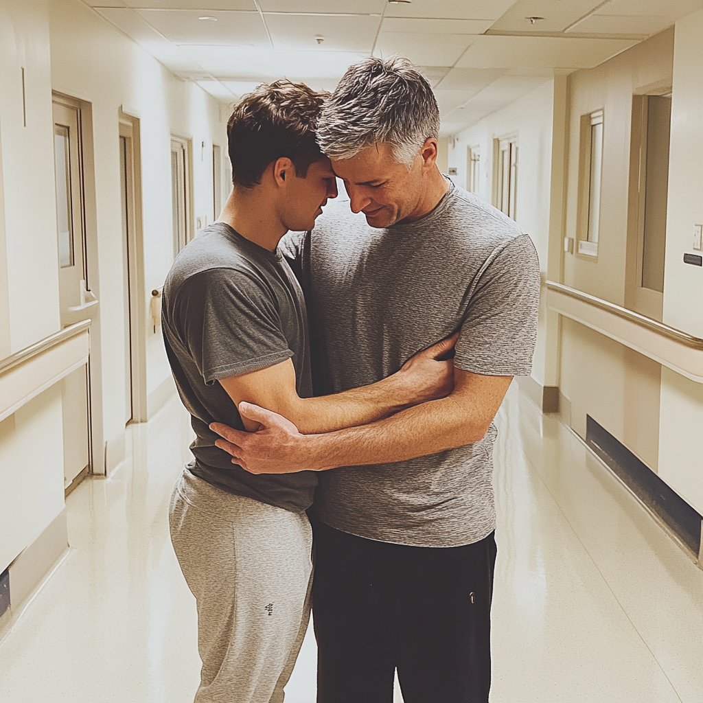 A father and son hugging each other | Source: no source