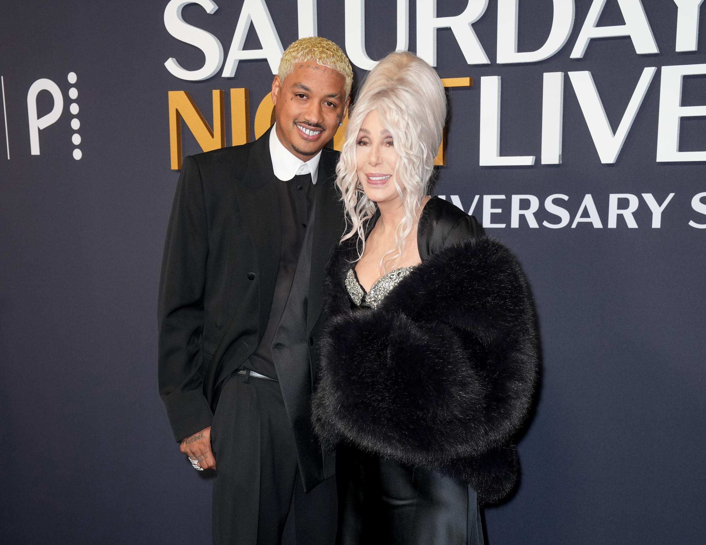 Alexander Edwards and Cher at SNL50: The Anniversary Special at 30 Rockefeller Plaza on February 16, 2025 in New York City. | Source: Getty Images
