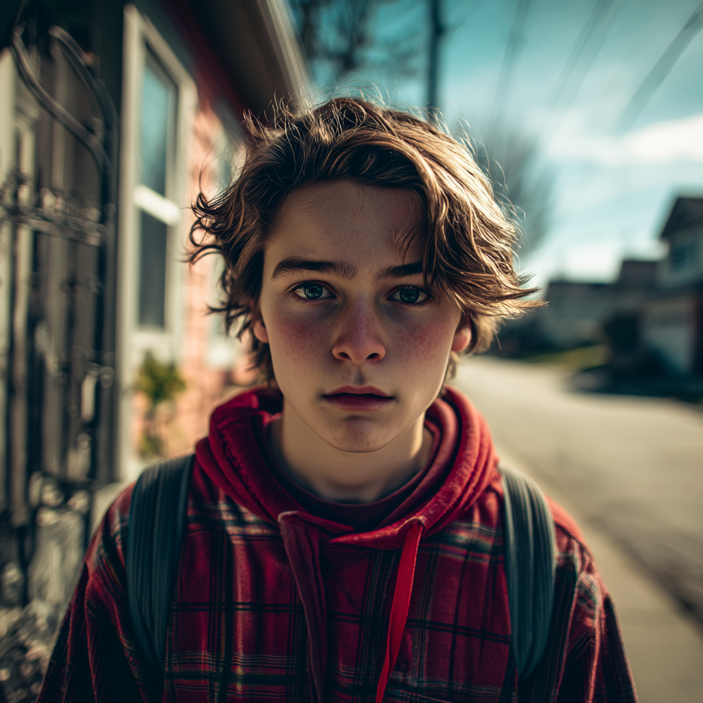 A boy looking straight ahead | Source: No source