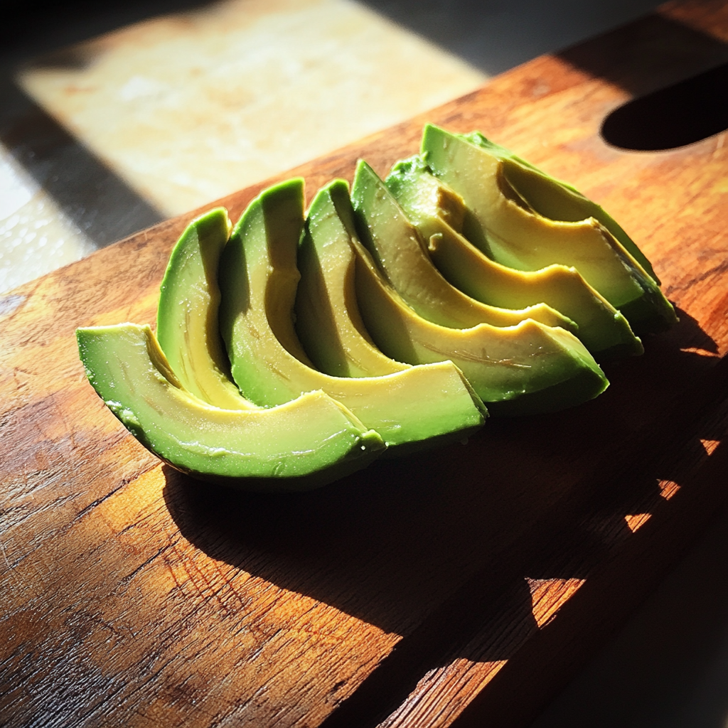 Avocado slices on a board | Source: No source