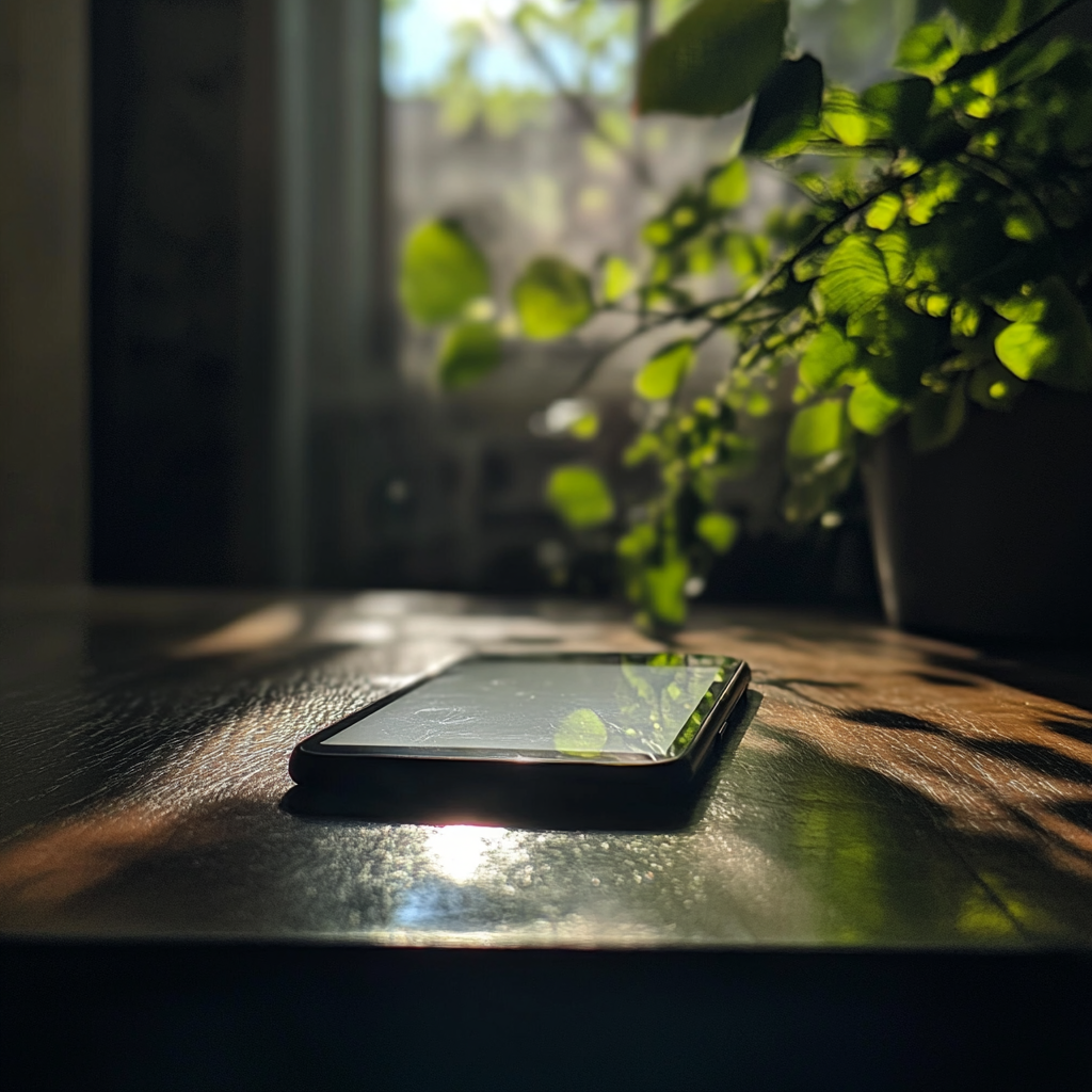 A cellphone on a table | Source: no source