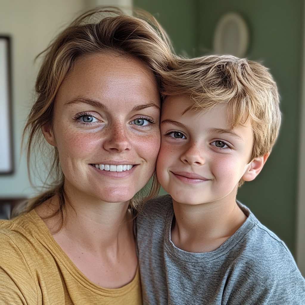 A smiling mother-son duo | Source: no source