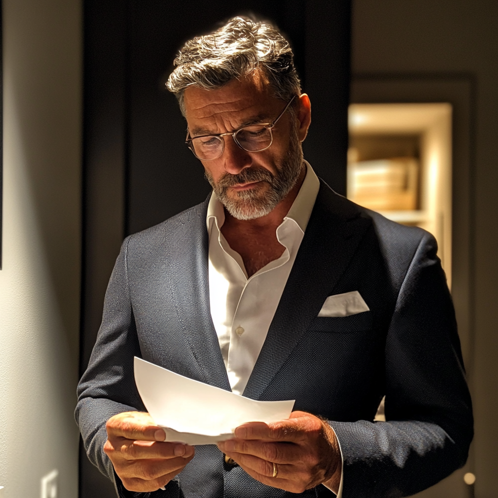 A man holding a piece of paper | Source: No source